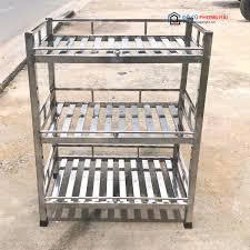 KỆ CHÉN 3 TẦNG INOX