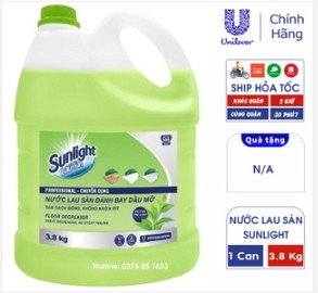 Nước lau san Sunlight can đánh bay dầu mỡ 3,8 kg