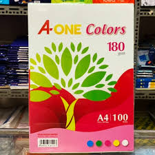 Bìa màu A4 trắng a one 180gsm